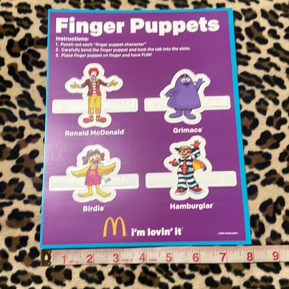 2015 MCDONALDS Finger Puppets Set 💜 Grimace Birdie Hamburglar Happy Meal Kids - Picture 6 of 15